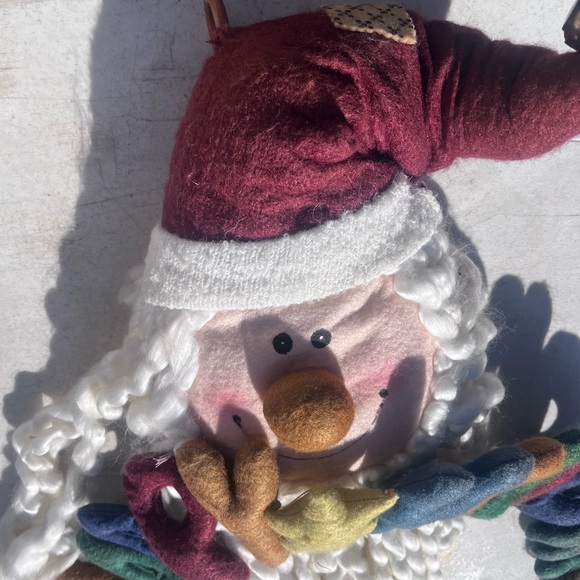 Vintage Festive Happy Holidays Santa Wall Hanging - Picture 2 of 2